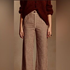 Brown Checkered Women's Pants